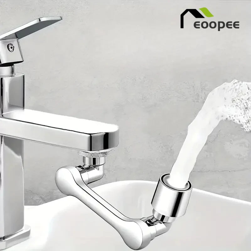 1080° Universal Rotation Faucet Washbasin Robot Arm Tap Dual Mode Sprayer Head Bathroom Sink Splash-proof Swivel Faucet