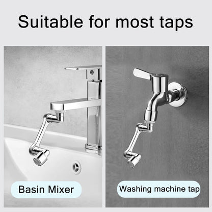 1080° Universal Rotation Faucet Washbasin Robot Arm Tap Dual Mode Sprayer Head Bathroom Sink Splash-proof Swivel Faucet