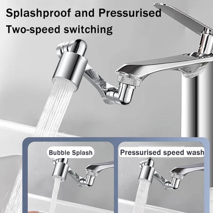 1080° Universal Rotation Faucet Washbasin Robot Arm Tap Dual Mode Sprayer Head Bathroom Sink Splash-proof Swivel Faucet